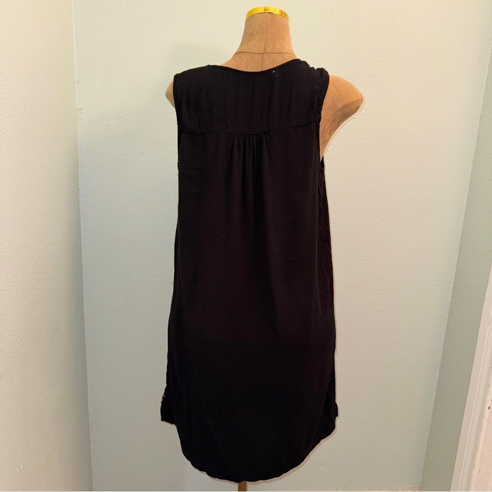 Fourteenth Place Embroidered Black And Pink Sleeveless Dress, Sz XL, Tassel Tie‌ - Picture 4 of 9